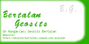 bertalan geosits business card